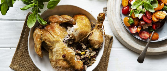 Tasty Roast Chicken with Pork and Fennel Stuffing Recipe