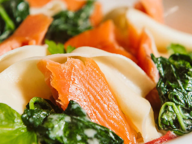 Creamy Salmon & Spinach Pappardelle