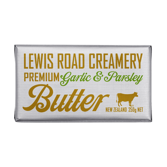 Lewis Road Creamery Garlic & Parsley Butter- Beautiful selection of fresh cut meat delivered overnight by your favourite online butcher - The Meat Box, We specialise in delivering the best cuts straight to your door across New Zealand. | Meat Delivery | NZ Online Meat