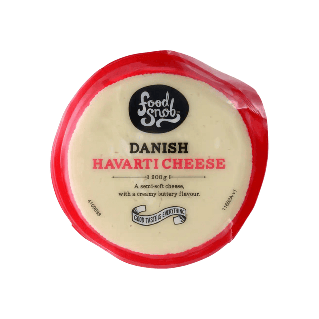 Food Snob Danish Havarti Cheese- Beautiful selection of fresh cut meat delivered overnight by your favourite online butcher - The Meat Box, We specialise in delivering the best cuts straight to your door across New Zealand. | Meat Delivery | NZ Online Meat