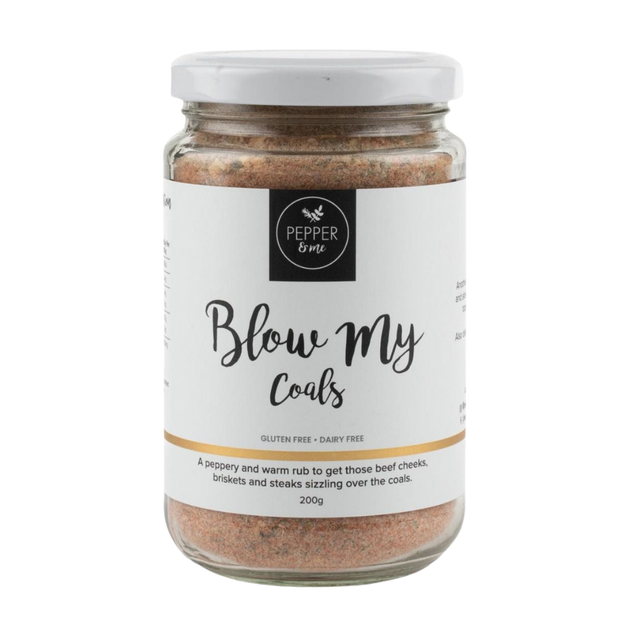 Pepper & Me 'Blow My Coals' BBQ Beef Rub- Beautiful selection of fresh cut meat delivered overnight by your favourite online butcher - The Meat Box, We specialise in delivering the best cuts straight to your door across New Zealand. | Meat Delivery | NZ Online Meat
