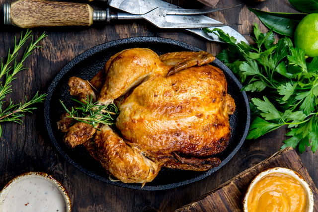 Roasted Chicken with Lemon & Garlic