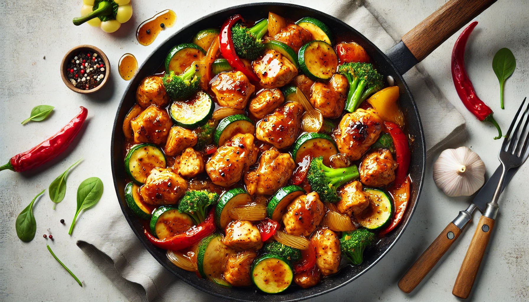One Pot Chicken and Vegetables Skillet
