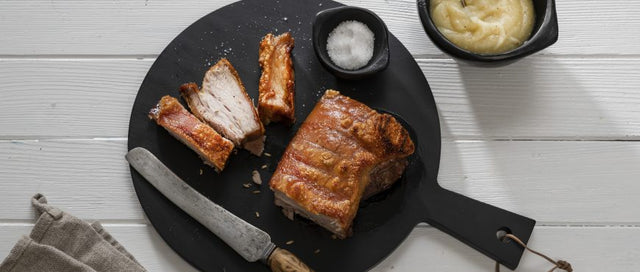 Crispy Pork Belly with Apple & Fennel Sauce