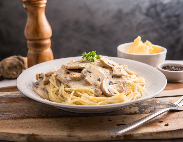 Monty Bethams Creamy Chicken and Mushroom Pasta