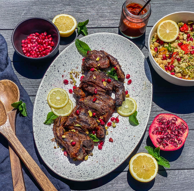 Harissa Lamb Chops with Couscous Salad