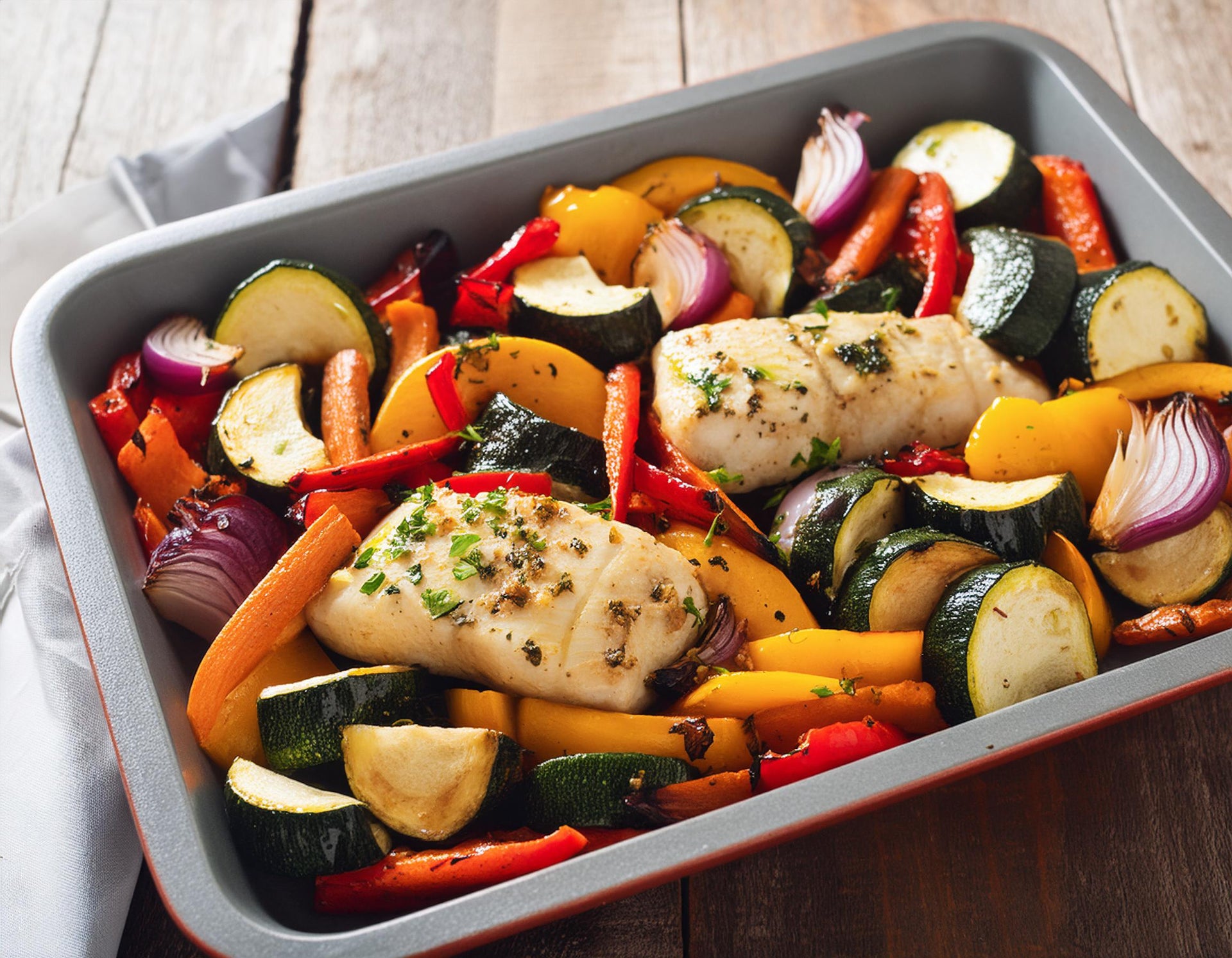 One-Tray Tarakihi and Vegetable Bake