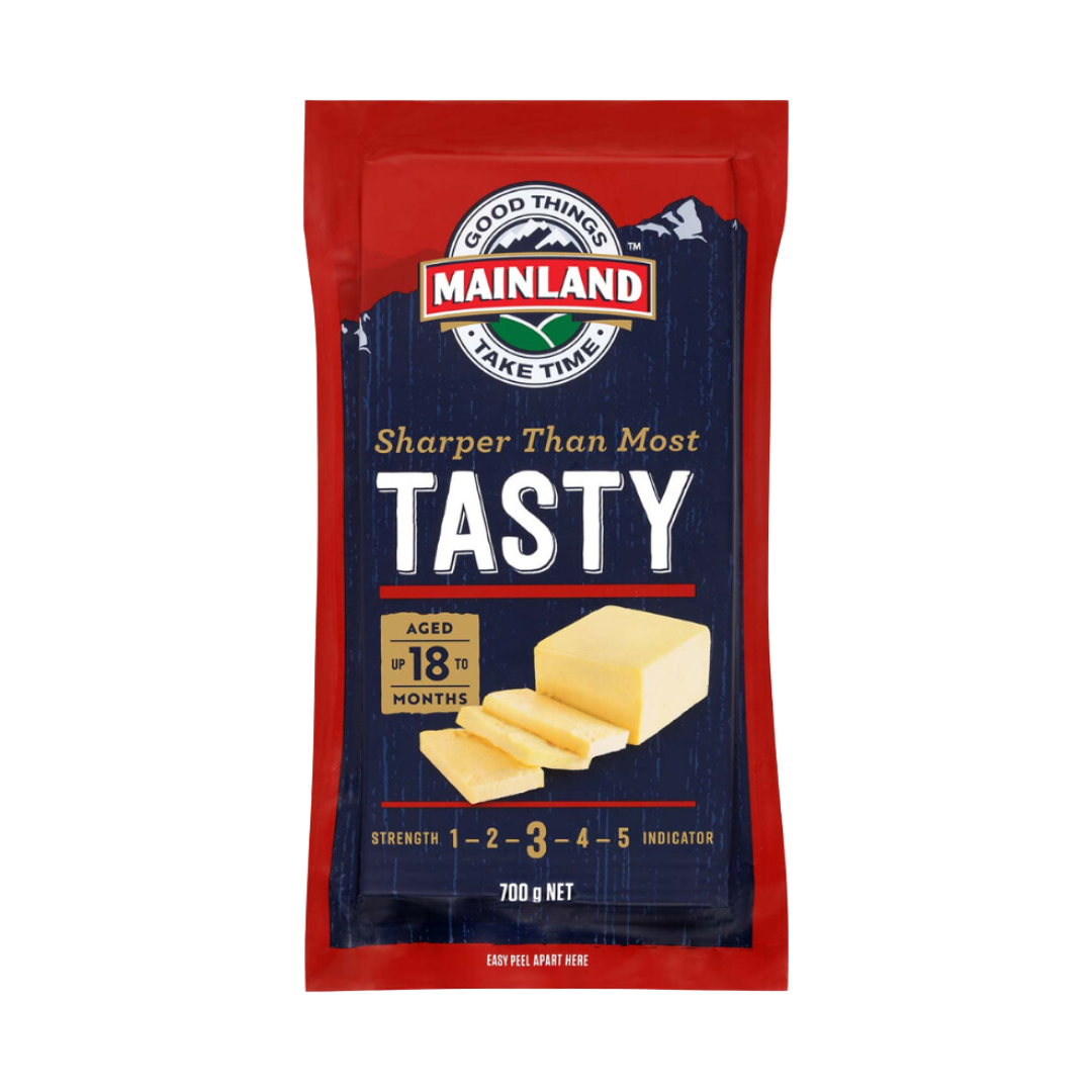 Mainland Tasty Cheese Block 700g- Beautiful selection of fresh cut meat delivered overnight by your favourite online butcher - The Meat Box, We specialise in delivering the best cuts straight to your door across New Zealand. | Meat Delivery | NZ Online Meat