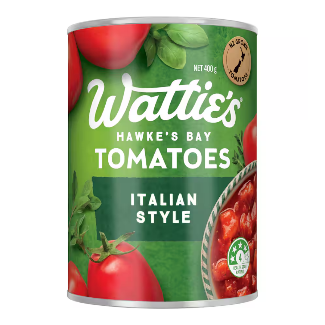 Watties Italian Style Tomatoes- Beautiful selection of fresh cut meat delivered overnight by your favourite online butcher - The Meat Box, We specialise in delivering the best cuts straight to your door across New Zealand. | Meat Delivery | NZ Online Meat