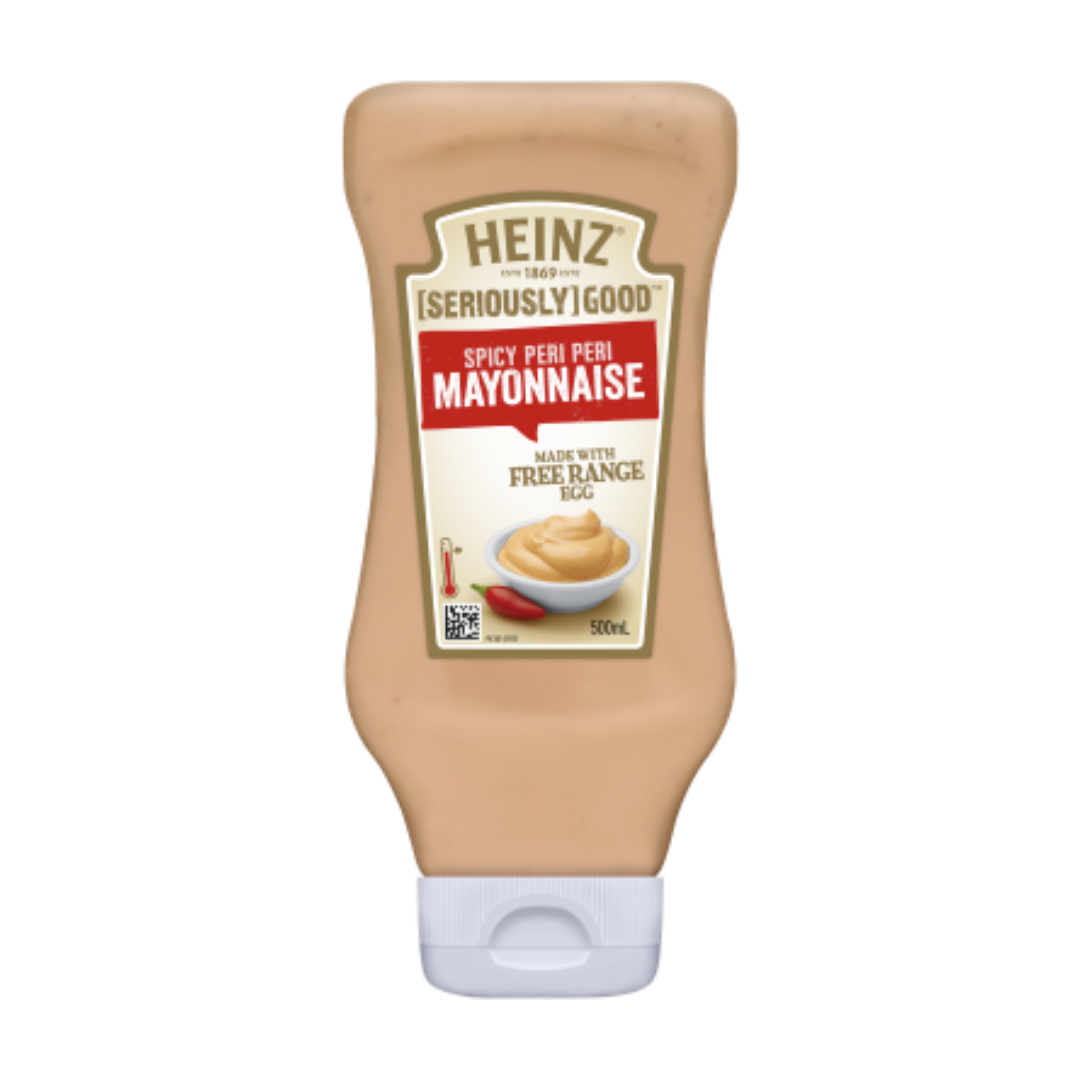 Heinz Peri Peri Mayonnaise 500ml- Beautiful selection of fresh cut meat delivered overnight by your favourite online butcher - The Meat Box, We specialise in delivering the best cuts straight to your door across New Zealand. | Meat Delivery | NZ Online Meat