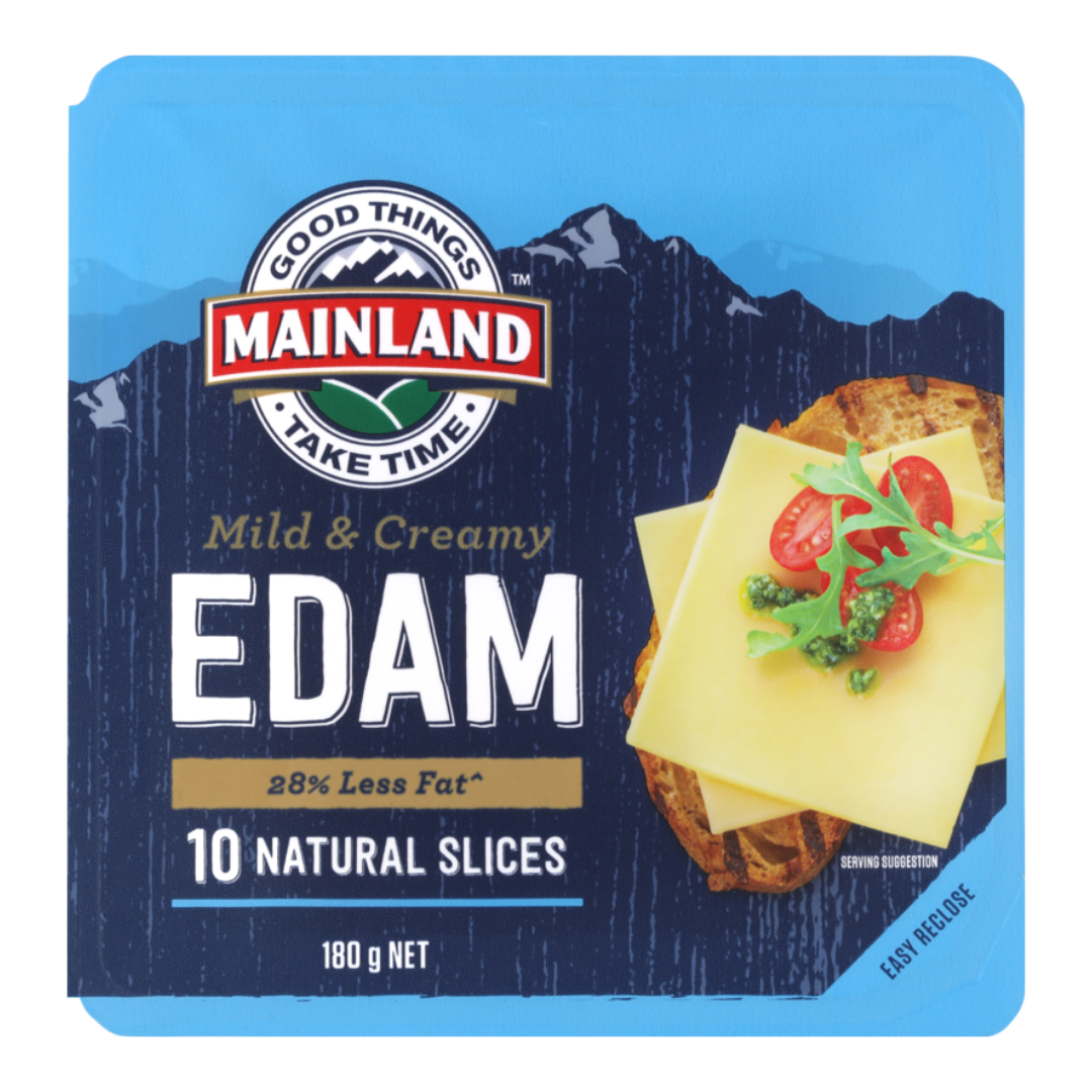Mainland Edam Cheese Slices - 180g- Beautiful selection of fresh cut meat delivered overnight by your favourite online butcher - The Meat Box, We specialise in delivering the best cuts straight to your door across New Zealand. | Meat Delivery | NZ Online Meat