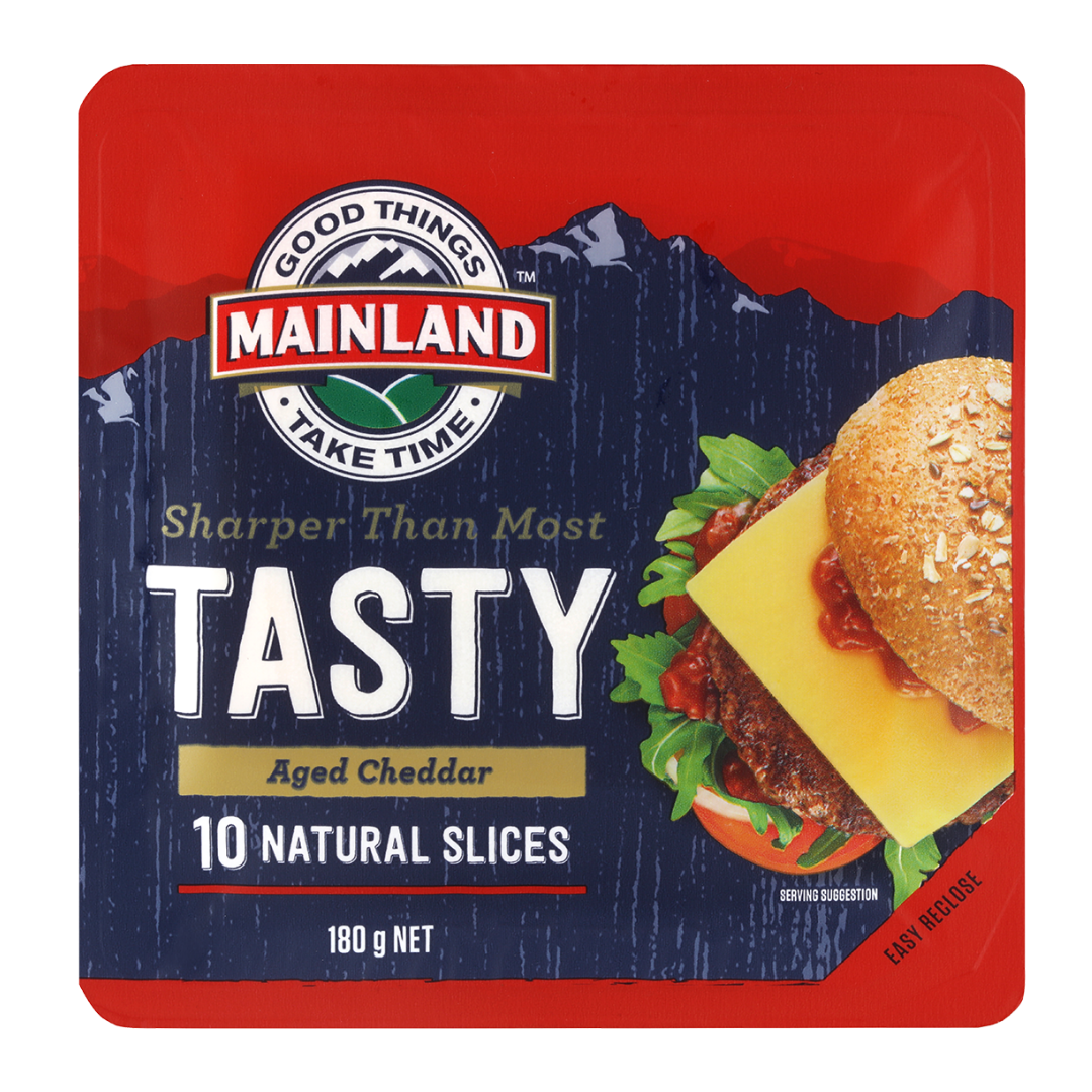 Mainland Tasty Cheese Slices - 180g- Beautiful selection of fresh cut meat delivered overnight by your favourite online butcher - The Meat Box, We specialise in delivering the best cuts straight to your door across New Zealand. | Meat Delivery | NZ Online Meat