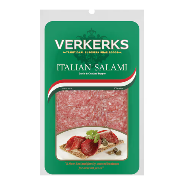 Verkerks Italian Salami- Beautiful selection of fresh cut meat delivered overnight by your favourite online butcher - The Meat Box, We specialise in delivering the best cuts straight to your door across New Zealand. | Meat Delivery | NZ Online Meat