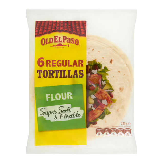 Old El Paso Flour Regular Tortillas 6pk- Beautiful selection of fresh cut meat delivered overnight by your favourite online butcher - The Meat Box, We specialise in delivering the best cuts straight to your door across New Zealand. | Meat Delivery | NZ Online Meat