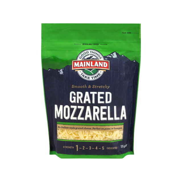 Mainland Grated Mozzarella 375g- Beautiful selection of fresh cut meat delivered overnight by your favourite online butcher - The Meat Box, We specialise in delivering the best cuts straight to your door across New Zealand. | Meat Delivery | NZ Online Meat