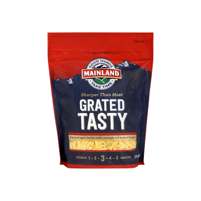 Mainland Grated Tasty 375g- Beautiful selection of fresh cut meat delivered overnight by your favourite online butcher - The Meat Box, We specialise in delivering the best cuts straight to your door across New Zealand. | Meat Delivery | NZ Online Meat