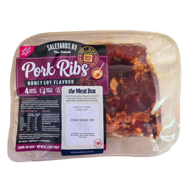 Saleyards Pork Honey Soy Ribs- Beautiful selection of fresh cut meat delivered overnight by your favourite online butcher - The Meat Box, We specialise in delivering the best cuts straight to your door across New Zealand. | Meat Delivery | NZ Online Meat