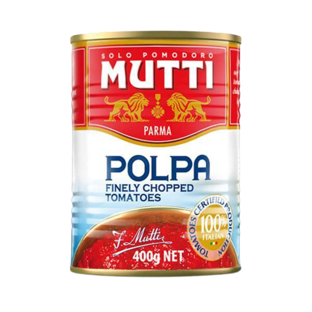 Mutti Polpa Finely Chopped Tomatoes 400g- Beautiful selection of fresh cut meat delivered overnight by your favourite online butcher - The Meat Box, We specialise in delivering the best cuts straight to your door across New Zealand. | Meat Delivery | NZ Online Meat