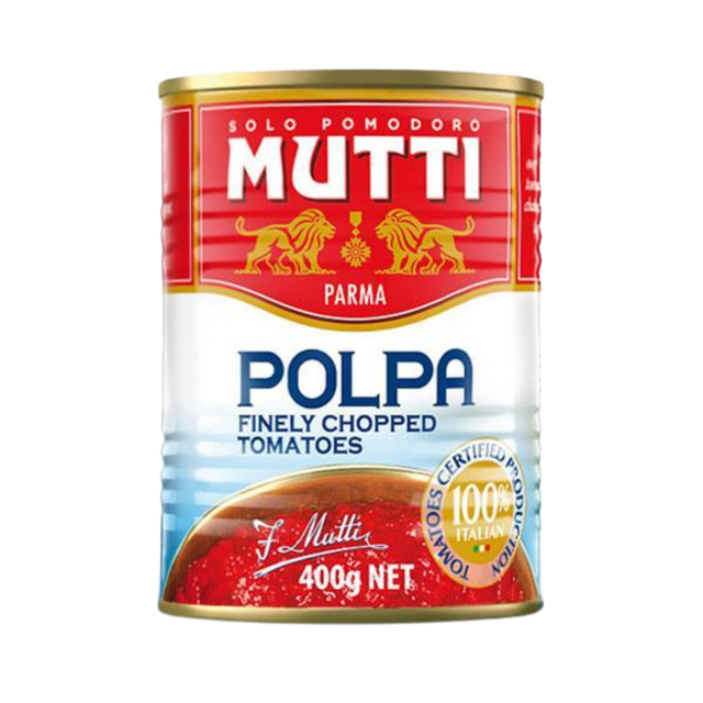 Mutti Polpa Finely Chopped Tomatoes 400g- Beautiful selection of fresh cut meat delivered overnight by your favourite online butcher - The Meat Box, We specialise in delivering the best cuts straight to your door across New Zealand. | Meat Delivery | NZ Online Meat