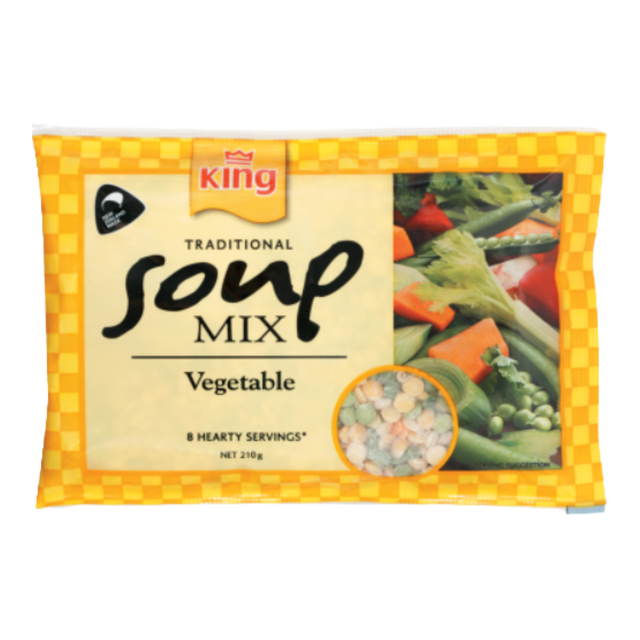 King Vegetable Traditional Soup Mix 210g- Beautiful selection of fresh cut meat delivered overnight by your favourite online butcher - The Meat Box, We specialise in delivering the best cuts straight to your door across New Zealand. | Meat Delivery | NZ Online Meat