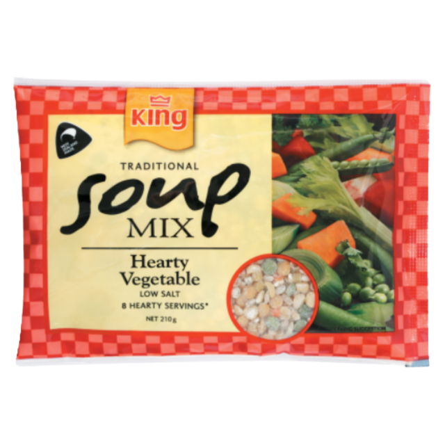 King Hearty Vegetable Traditional Soup Mix 210g- Beautiful selection of fresh cut meat delivered overnight by your favourite online butcher - The Meat Box, We specialise in delivering the best cuts straight to your door across New Zealand. | Meat Delivery | NZ Online Meat