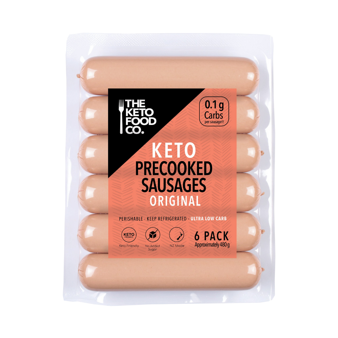 The Keto Food Co Precooked Sausages Plain 6 Pack- Beautiful selection of fresh cut meat delivered overnight by your favourite online butcher - The Meat Box, We specialise in delivering the best cuts straight to your door across New Zealand. | Meat Delivery | NZ Online Meat