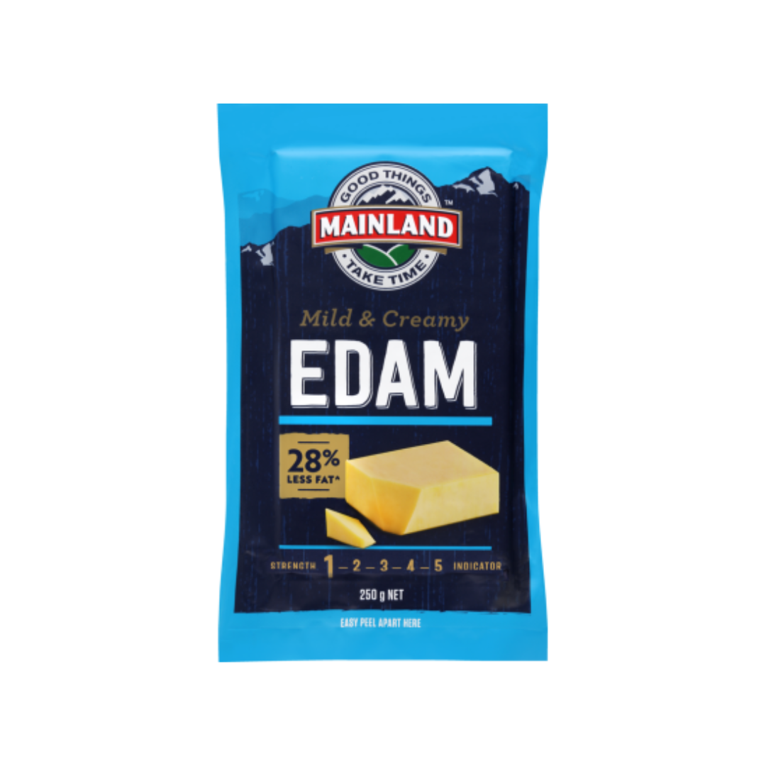 Mainland Edam Cheese Block 250g- Beautiful selection of fresh cut meat delivered overnight by your favourite online butcher - The Meat Box, We specialise in delivering the best cuts straight to your door across New Zealand. | Meat Delivery | NZ Online Meat