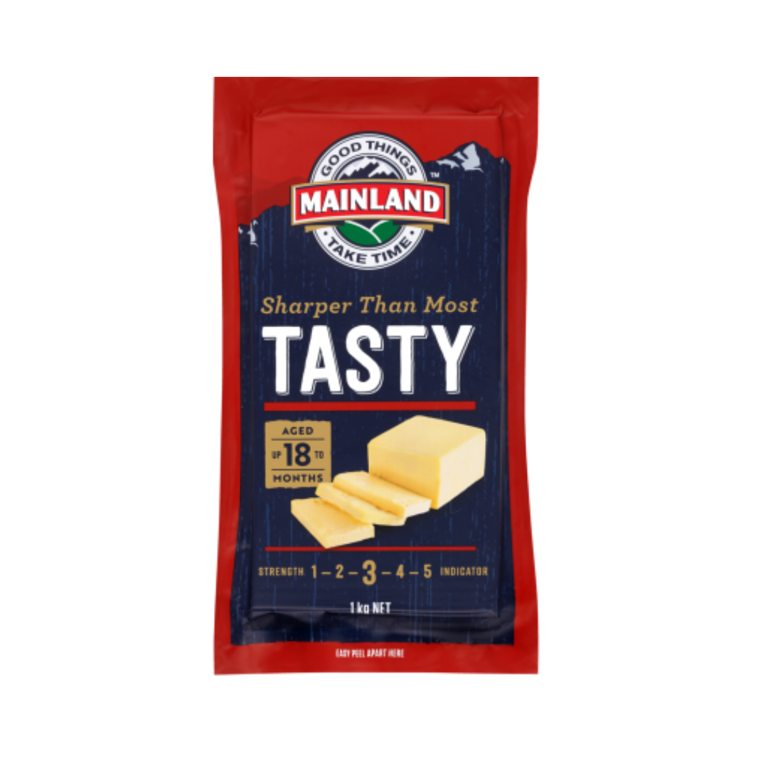 Mainland Tasty Cheddar Cheese 250g- Beautiful selection of fresh cut meat delivered overnight by your favourite online butcher - The Meat Box, We specialise in delivering the best cuts straight to your door across New Zealand. | Meat Delivery | NZ Online Meat
