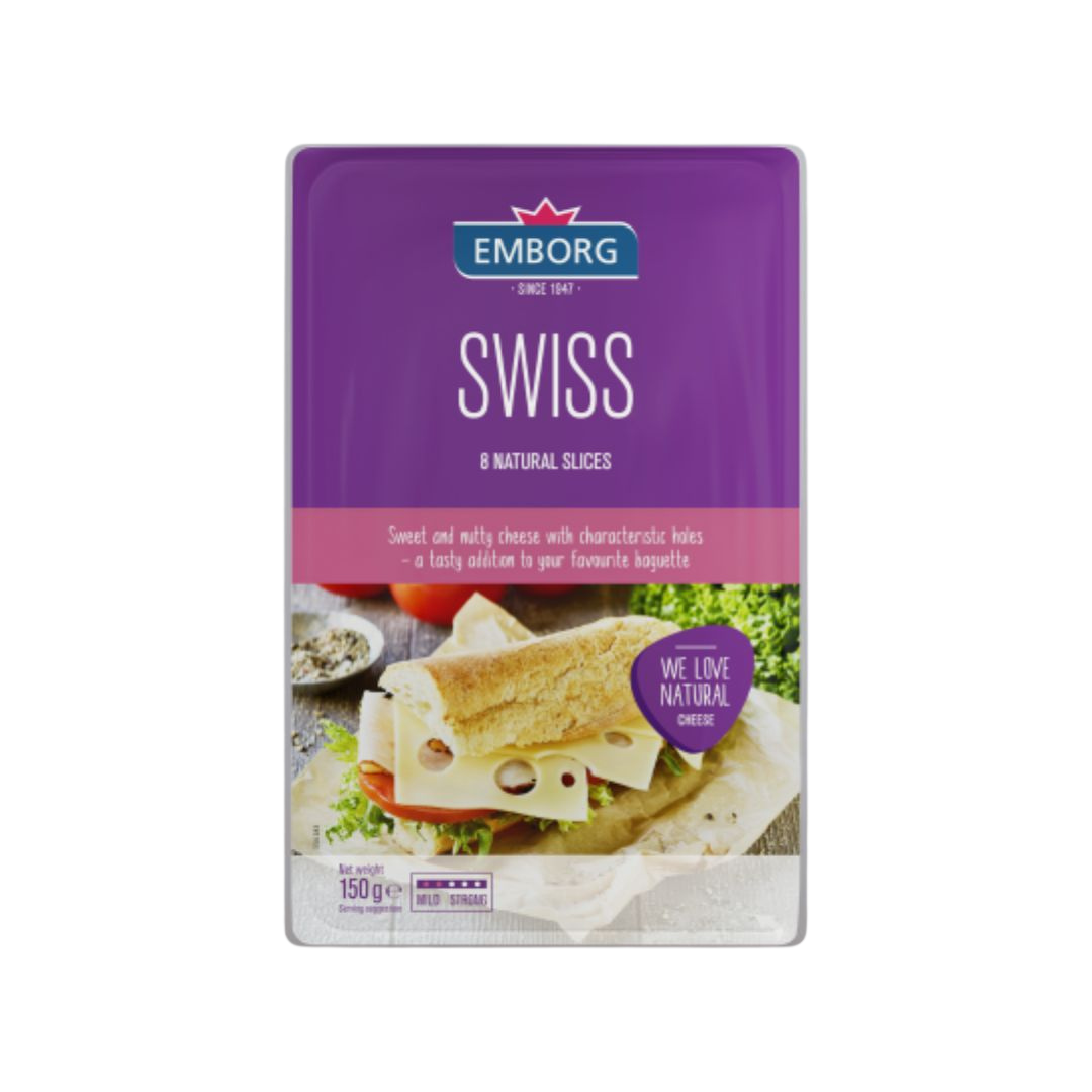 Emborg Swiss Style Slices- Beautiful selection of fresh cut meat delivered overnight by your favourite online butcher - The Meat Box, We specialise in delivering the best cuts straight to your door across New Zealand. | Meat Delivery | NZ Online Meat