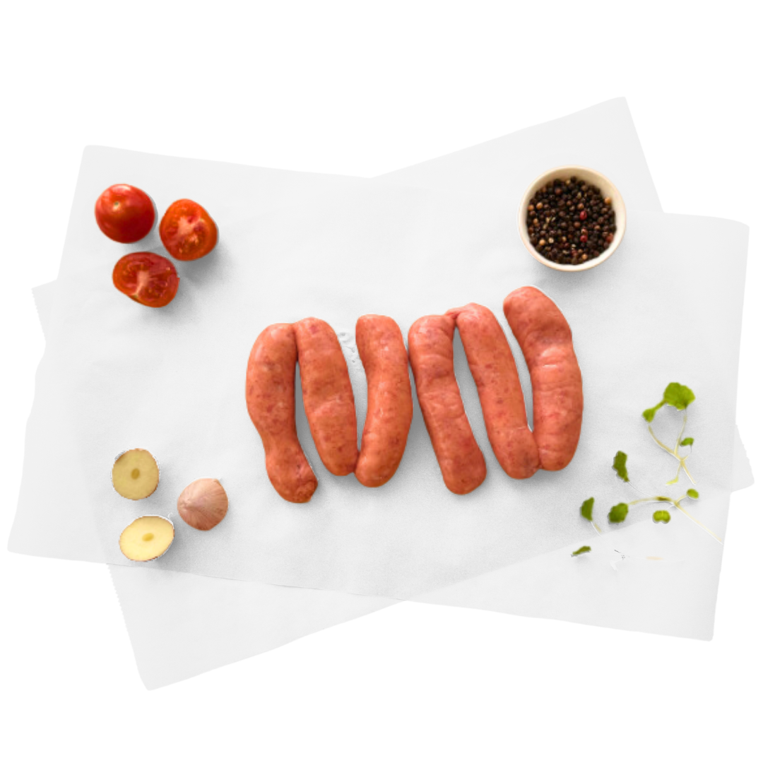 Beef & Smoky Bacon Sausages- Beautiful selection of fresh cut meat delivered overnight by your favourite online butcher - The Meat Box, We specialise in delivering the best cuts straight to your door across New Zealand. | Meat Delivery | NZ Online Meat
