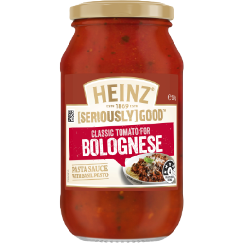 Heinz Seriously Good Tomato Bolognese Pasta Sauce 510g- Beautiful selection of fresh cut meat delivered overnight by your favourite online butcher - The Meat Box, We specialise in delivering the best cuts straight to your door across New Zealand. | Meat Delivery | NZ Online Meat