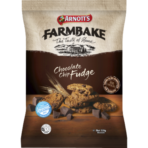 Arnott's Farmbake Chocolate Chip Fudge Biscuits 310g- Beautiful selection of fresh cut meat delivered overnight by your favourite online butcher - The Meat Box, We specialise in delivering the best cuts straight to your door across New Zealand. | Meat Delivery | NZ Online Meat