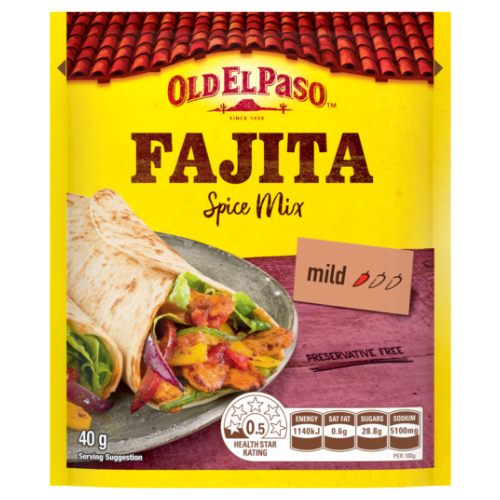Old El Paso Fajita Spice Mix 40g- Beautiful selection of fresh cut meat delivered overnight by your favourite online butcher - The Meat Box, We specialise in delivering the best cuts straight to your door across New Zealand. | Meat Delivery | NZ Online Meat