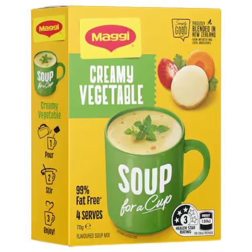 Maggi Soup For A Cup Creamy Vegetable 4 Pack- Beautiful selection of fresh cut meat delivered overnight by your favourite online butcher - The Meat Box, We specialise in delivering the best cuts straight to your door across New Zealand. | Meat Delivery | NZ Online Meat