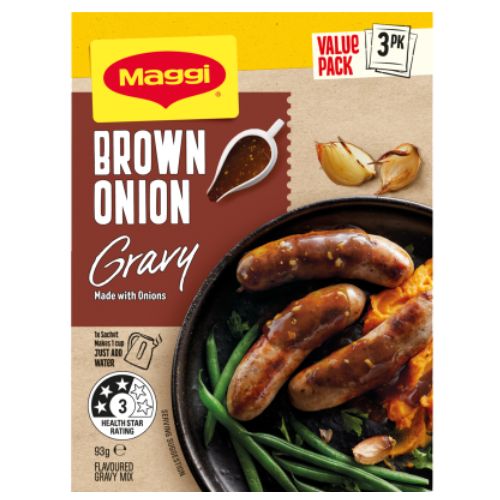 Maggi Brown Onion Flavoured Gravy Mix 3 Pack- Beautiful selection of fresh cut meat delivered overnight by your favourite online butcher - The Meat Box, We specialise in delivering the best cuts straight to your door across New Zealand. | Meat Delivery | NZ Online Meat