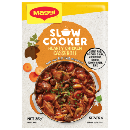 Maggi Slow Cooker Chicken Casserole Recipe Base Sachet 35g- Beautiful selection of fresh cut meat delivered overnight by your favourite online butcher - The Meat Box, We specialise in delivering the best cuts straight to your door across New Zealand. | Meat Delivery | NZ Online Meat