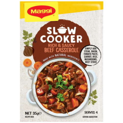 Maggi Slow Cooker Beef Rich Sauce Recipe Base Sachet 35g- Beautiful selection of fresh cut meat delivered overnight by your favourite online butcher - The Meat Box, We specialise in delivering the best cuts straight to your door across New Zealand. | Meat Delivery | NZ Online Meat