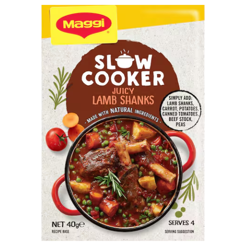 Maggi Slow Cooker Recipe Base Lamb Shanks 40g- Beautiful selection of fresh cut meat delivered overnight by your favourite online butcher - The Meat Box, We specialise in delivering the best cuts straight to your door across New Zealand. | Meat Delivery | NZ Online Meat