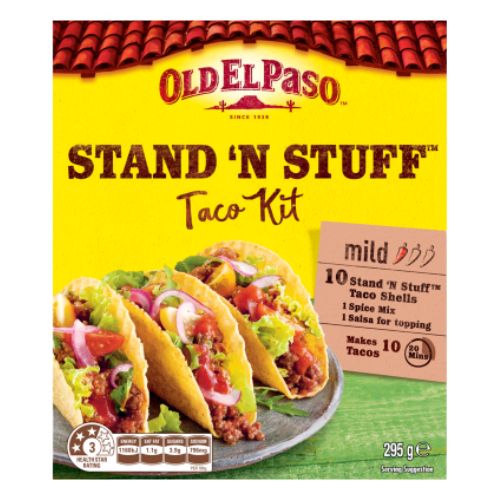 Old El Paso Mild Stand 'n Stuff Taco Kit 295g- Beautiful selection of fresh cut meat delivered overnight by your favourite online butcher - The Meat Box, We specialise in delivering the best cuts straight to your door across New Zealand. | Meat Delivery | NZ Online Meat