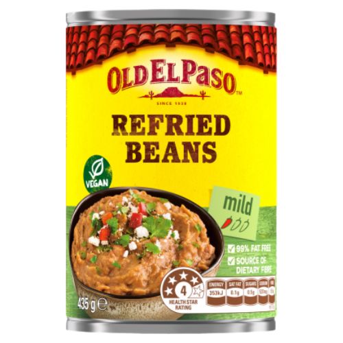 Old El Paso Refried Beans 435g- Beautiful selection of fresh cut meat delivered overnight by your favourite online butcher - The Meat Box, We specialise in delivering the best cuts straight to your door across New Zealand. | Meat Delivery | NZ Online Meat