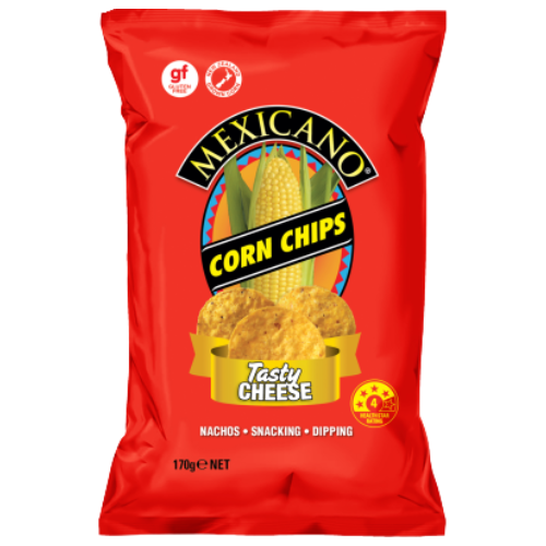 Mexicano Tasty Cheese Corn Chips 170g- Beautiful selection of fresh cut meat delivered overnight by your favourite online butcher - The Meat Box, We specialise in delivering the best cuts straight to your door across New Zealand. | Meat Delivery | NZ Online Meat